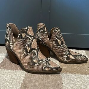 Snakeskin Booties (Size 9.5)